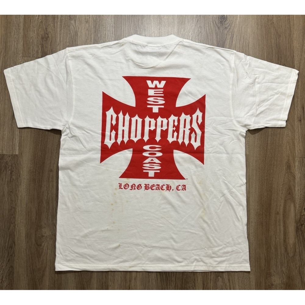 Vintage Y2K As Seen On TV West Coast Choppers White‎ Shirt Size L Deadstock